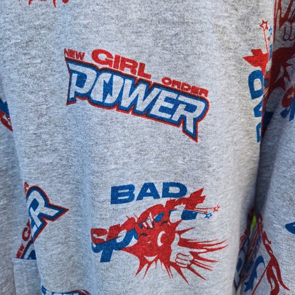 New Girl Order Sport Graphic Print Gray Hoodie size 8 Bad Sport We Bite - Picture 2 of 13